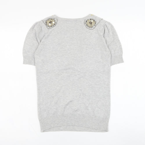 Atmosphere Womens Grey Round Neck  Viscose Pullover Jumper Size 8