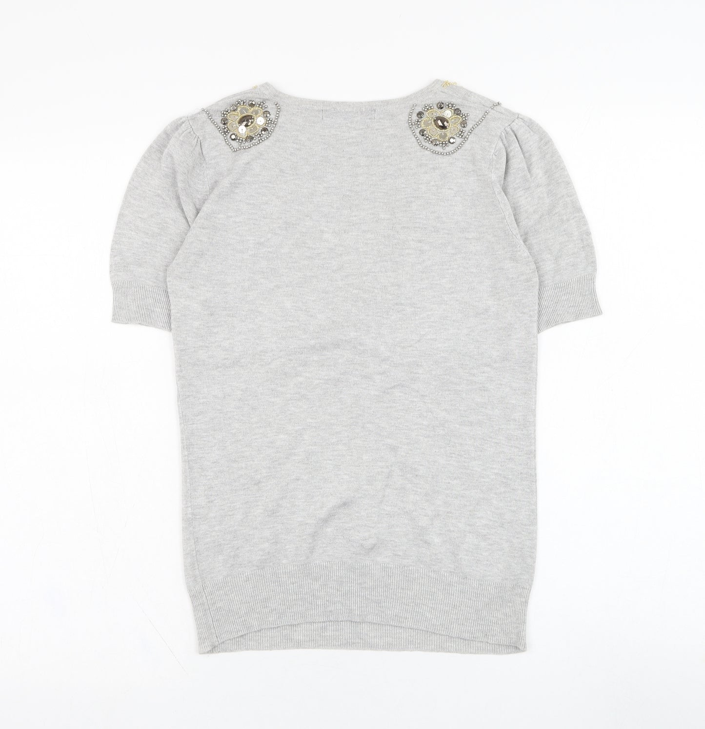 Atmosphere Womens Grey Round Neck  Viscose Pullover Jumper Size 8