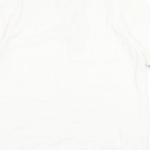 Burton Mens White Collared  Cotton Pullover Jumper Size M