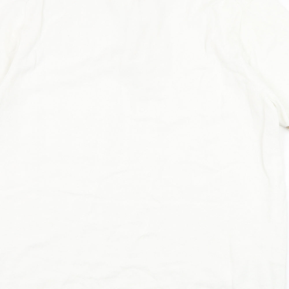 Burton Mens White Collared  Cotton Pullover Jumper Size M