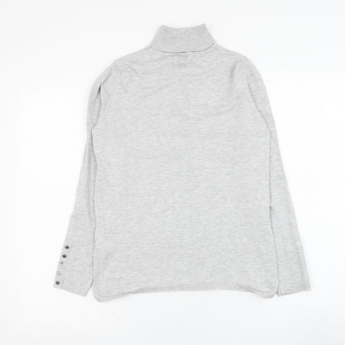 M&Co Womens Grey Roll Neck  Viscose Pullover Jumper Size 10