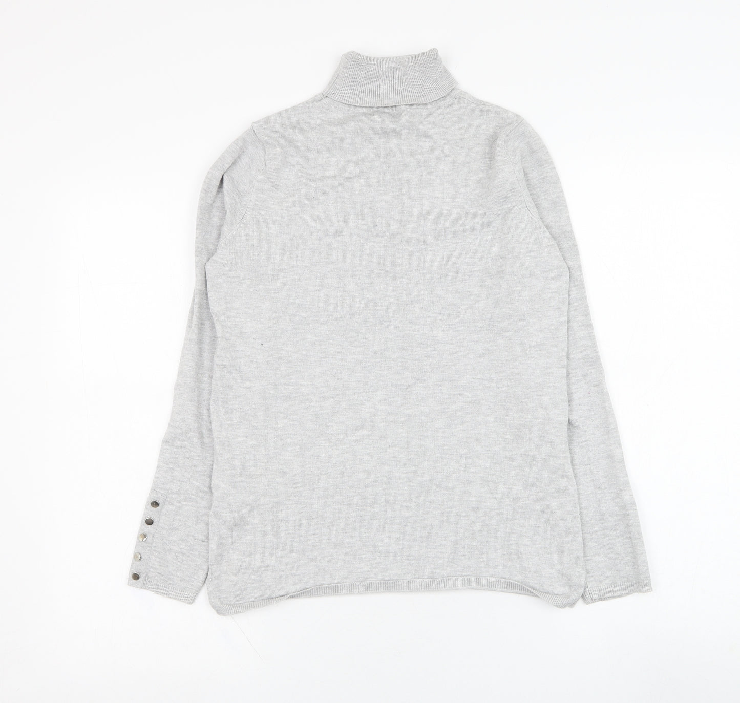 M&Co Womens Grey Roll Neck  Viscose Pullover Jumper Size 10