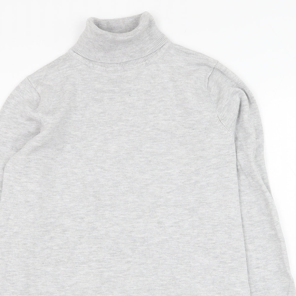M&Co Womens Grey Roll Neck  Viscose Pullover Jumper Size 10
