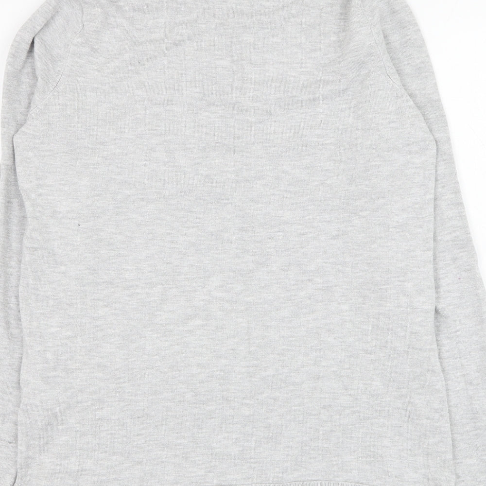M&Co Womens Grey Roll Neck  Viscose Pullover Jumper Size 10