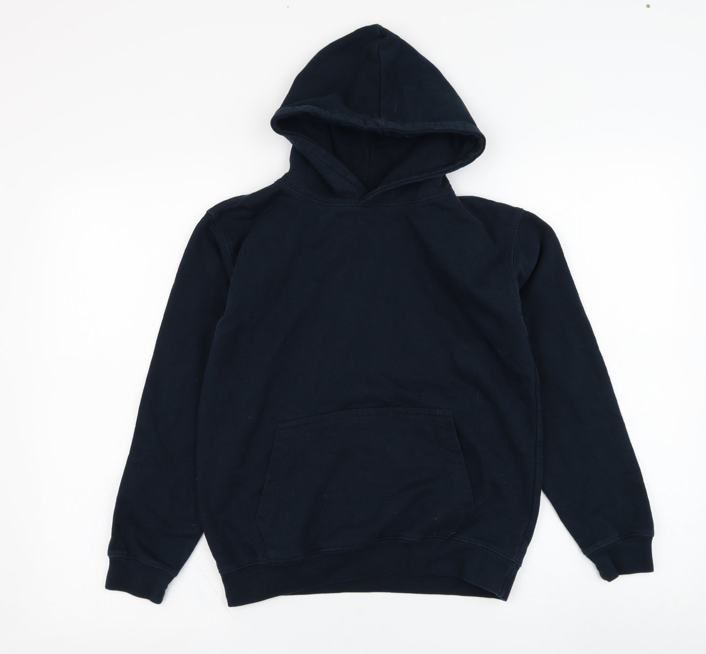 Just Hoods Boys Black  Cotton Pullover Hoodie Size 9-10 Years  Pullover