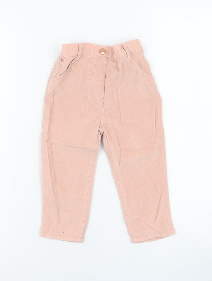 George Girls Pink Cotton Jogger Trousers Size 12-18 Months Pullover