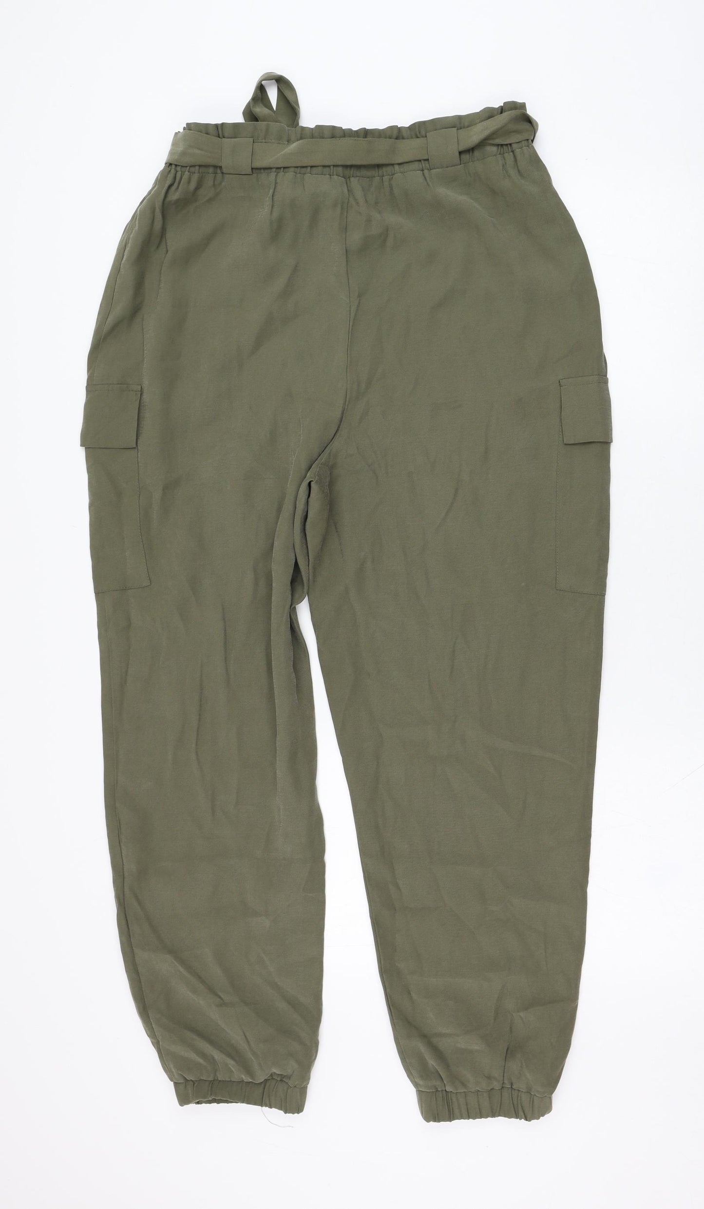 George Womens Green  Viscose Jogger Trousers Size 14 L27 in Regular