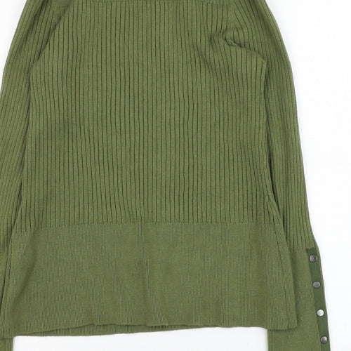 Linea Womens Green Round Neck  Viscose Pullover Jumper Size M