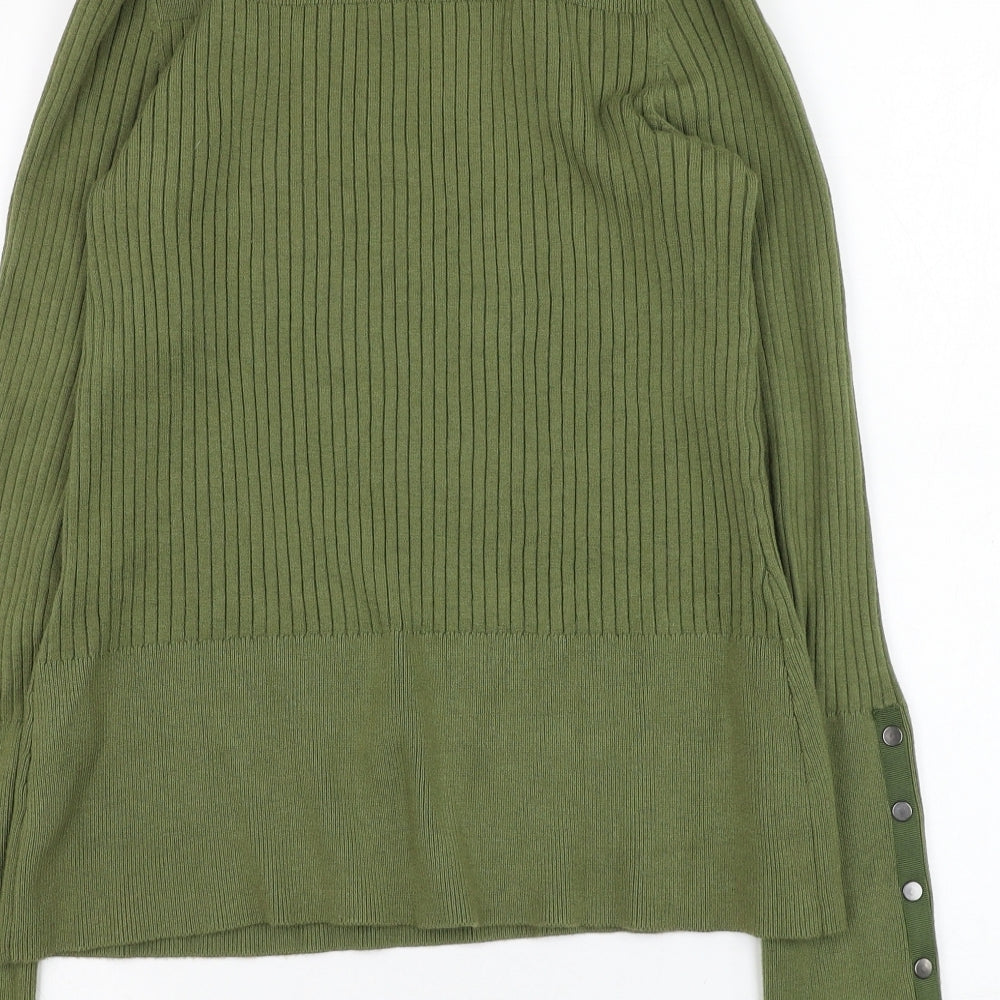 Linea Womens Green Round Neck  Viscose Pullover Jumper Size M
