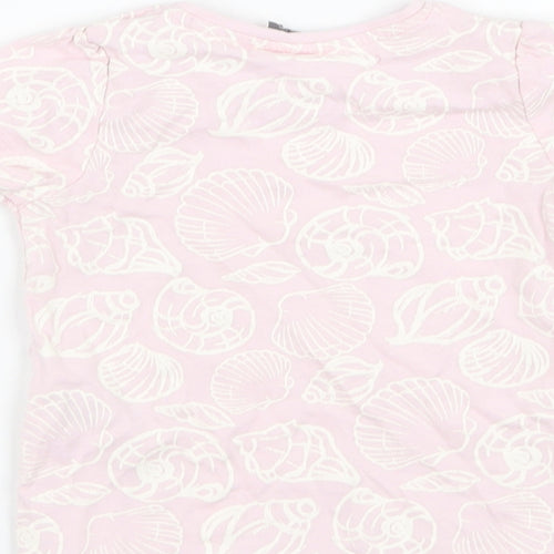 So Cute Girls Pink  Cotton Basic T-Shirt Size 24 Months Round Neck Pullover - Sea Shell