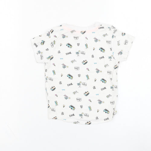 Matalan Boys White  Cotton Basic T-Shirt Size 12-18 Months Round Neck Pullover - Summer