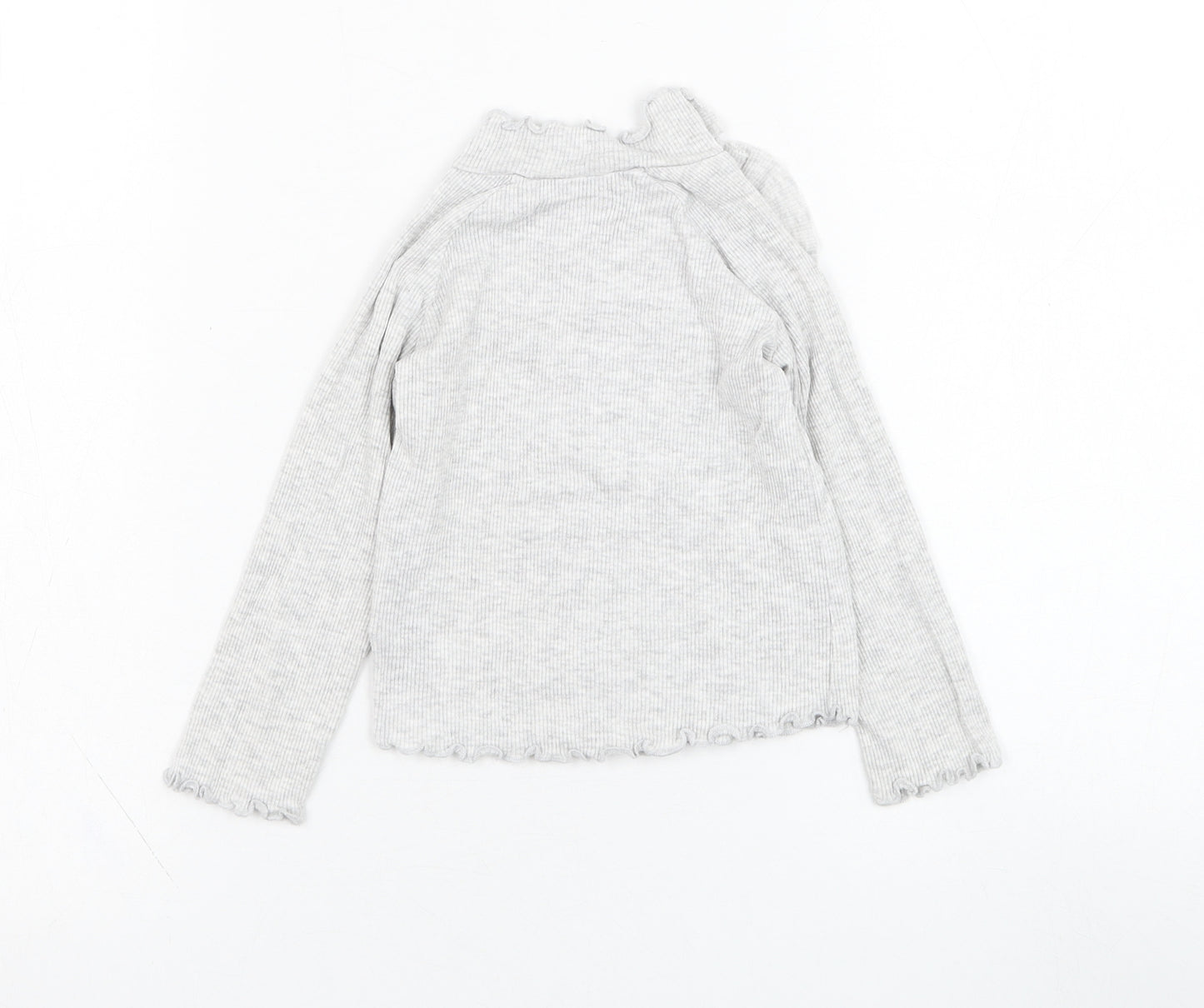 Very Girls Grey  Cotton Basic T-Shirt Size 18-24 Months Round Neck Pullover - Lettuce hem