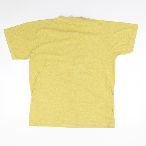 Harper & Lewis Mens Yellow  Cotton  T-Shirt Size M Crew Neck