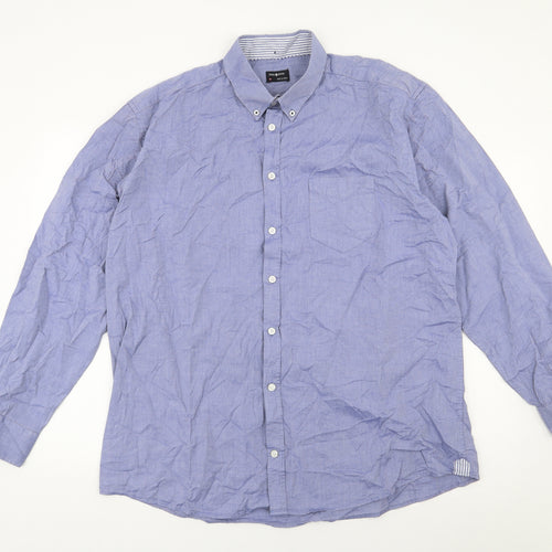 Pre End Mens Black  Cotton  Button-Up Size XL Collared Button
