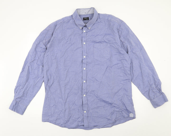 Pre End Mens Black  Cotton  Button-Up Size XL Collared Button