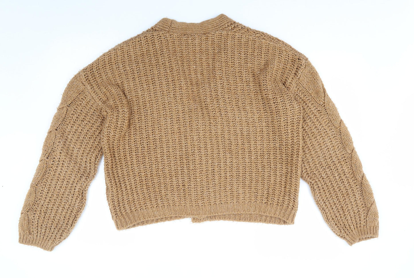 NEXT Womens Brown V-Neck  Acrylic Cardigan Jumper Size S