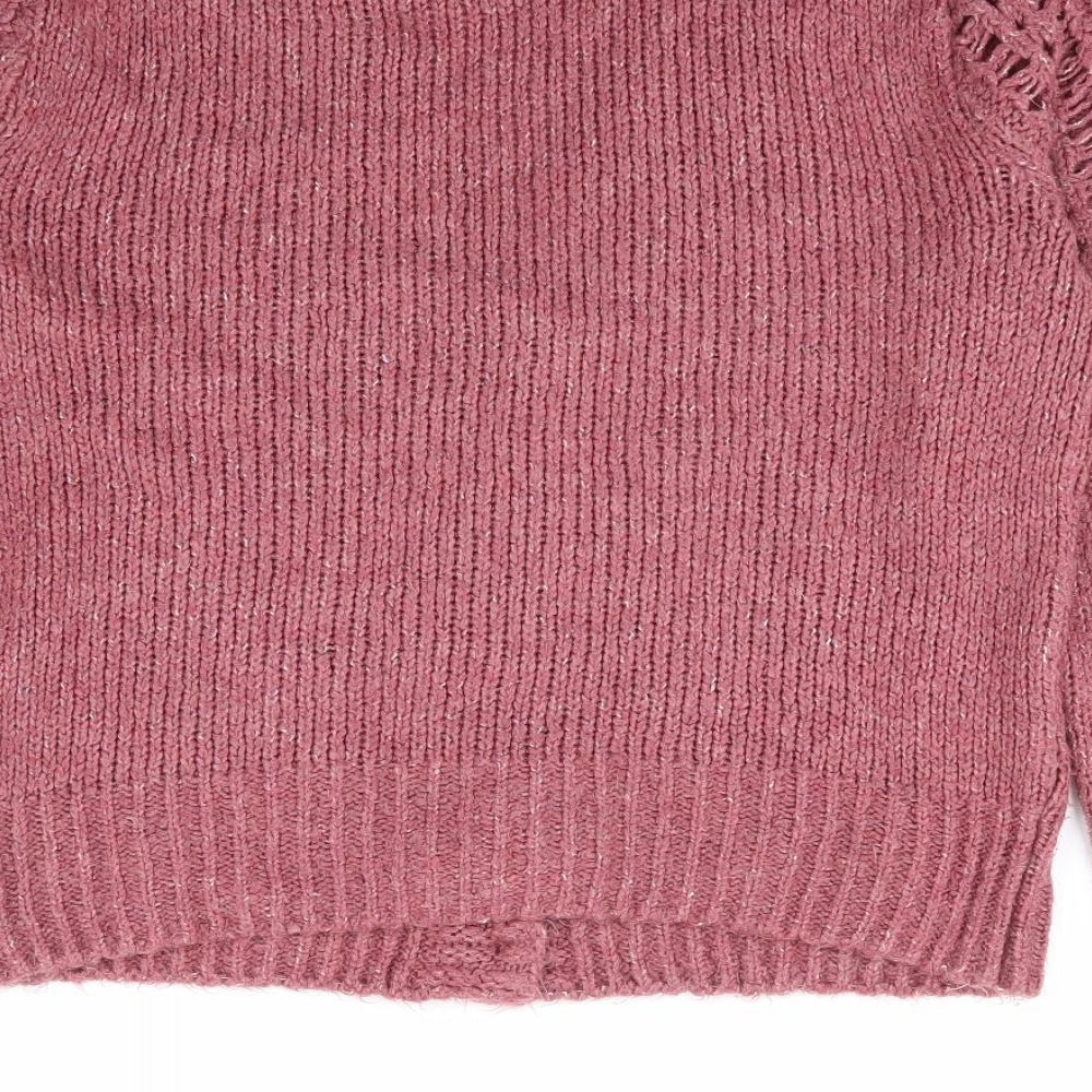 NEXT Womens Pink V-Neck  Acrylic Cardigan Jumper Size S