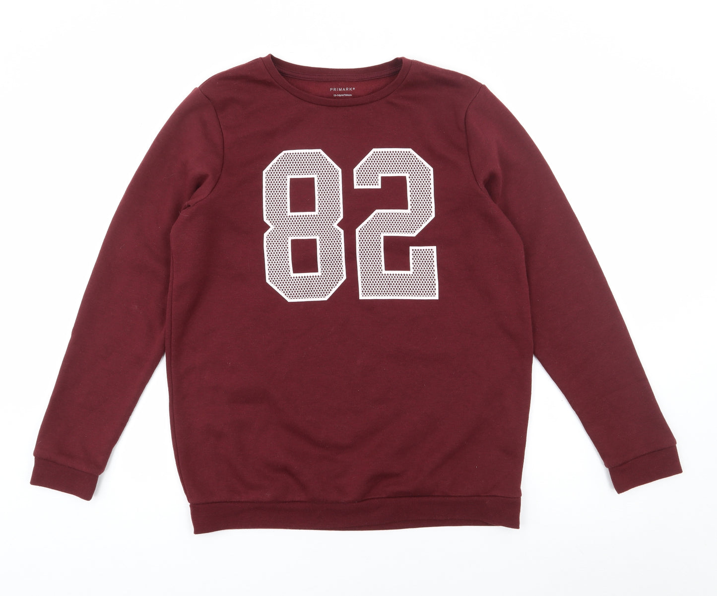 Primark Girls Red  Polyester Pullover Sweatshirt Size 13-14 Years  Pullover