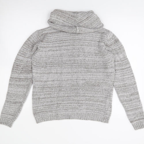 Will's Vegan Store Womens Green Roll Neck  Cotton Pullover Jumper Size M