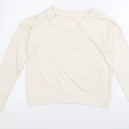 Boux Avenue Womens White Round Neck  Viscose Pullover Jumper Size 8