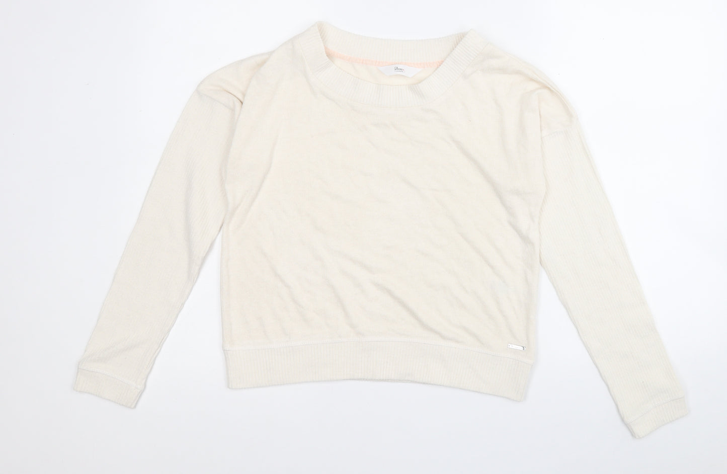 Boux Avenue Womens White Round Neck  Viscose Pullover Jumper Size 8
