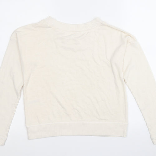 Boux Avenue Womens White Round Neck  Viscose Pullover Jumper Size 8