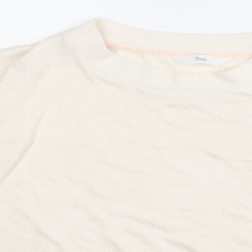 Boux Avenue Womens White Round Neck  Viscose Pullover Jumper Size 8