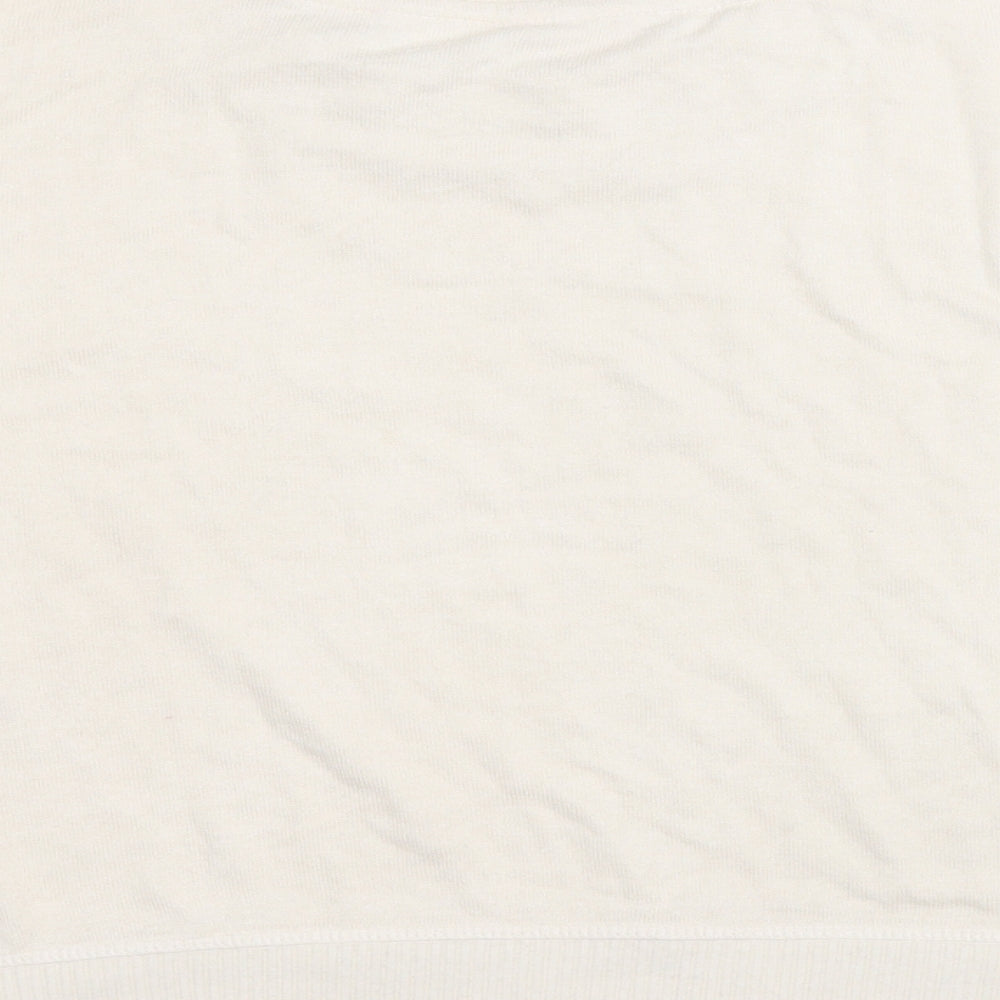 Boux Avenue Womens White Round Neck  Viscose Pullover Jumper Size 8