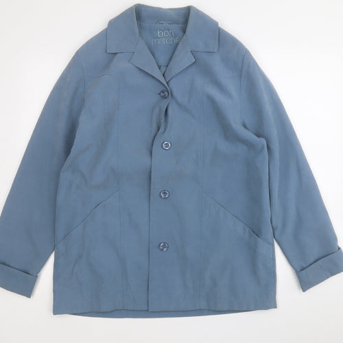 Bonmarché Womens Blue   Trench Coat Coat Size 14  Hook & Eye
