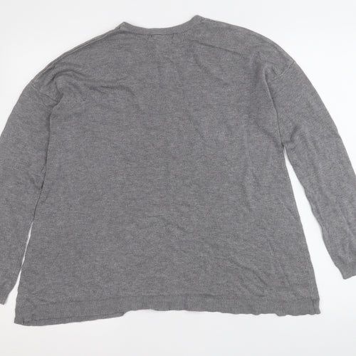 Atmosphere Womens Grey Round Neck  Viscose Pullover Jumper Size 12