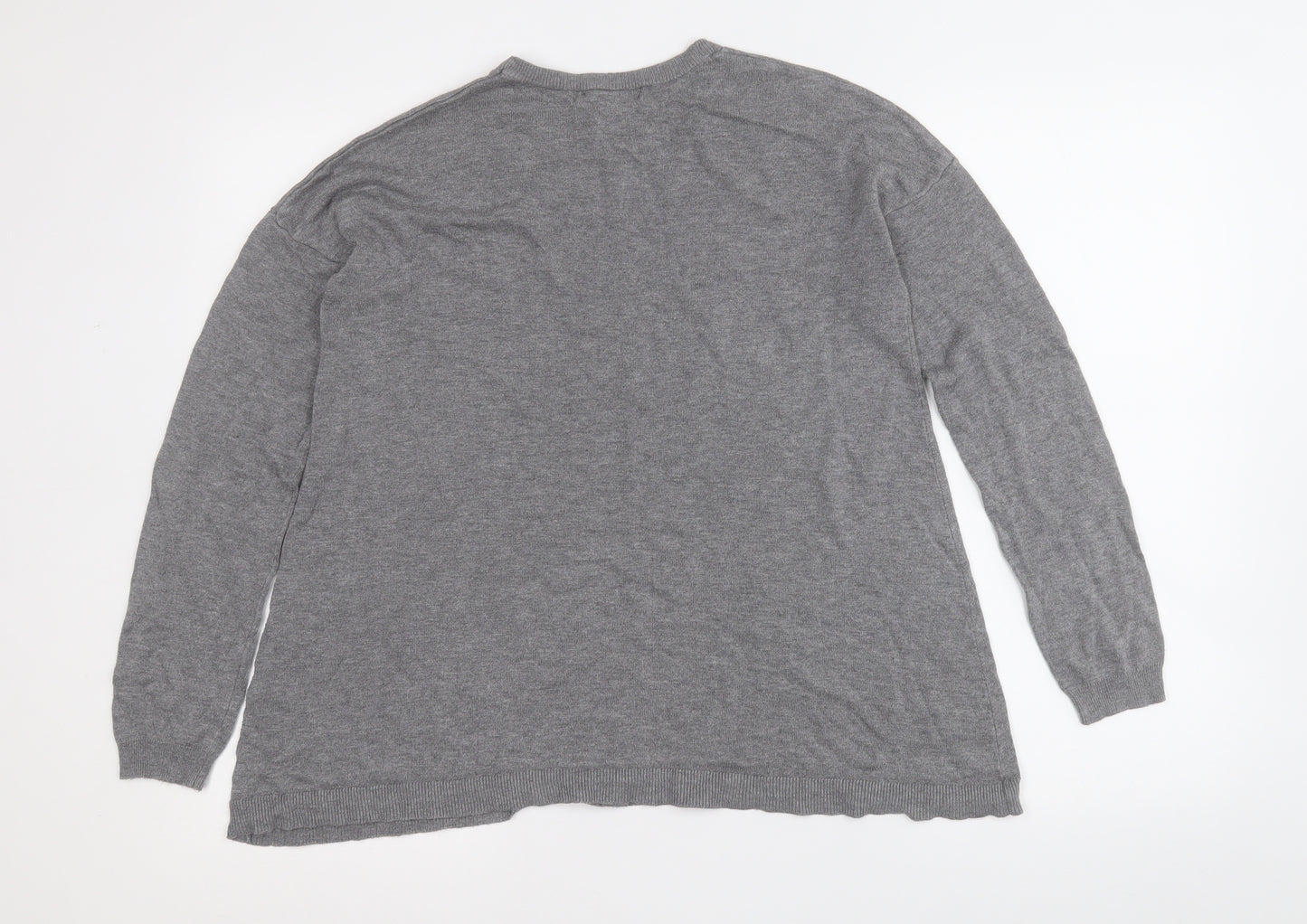 Atmosphere Womens Grey Round Neck  Viscose Pullover Jumper Size 12