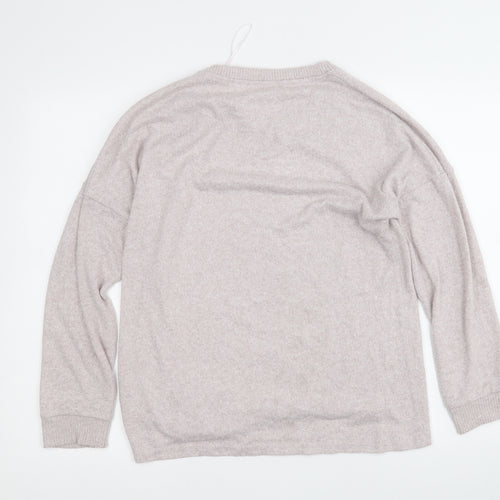 Jeff & Co Womens Pink Round Neck  Polyester Pullover Jumper Size 10