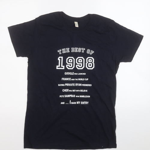 Climate Neutral Mens Blue  Cotton  T-Shirt Size L Round Neck  - 1998