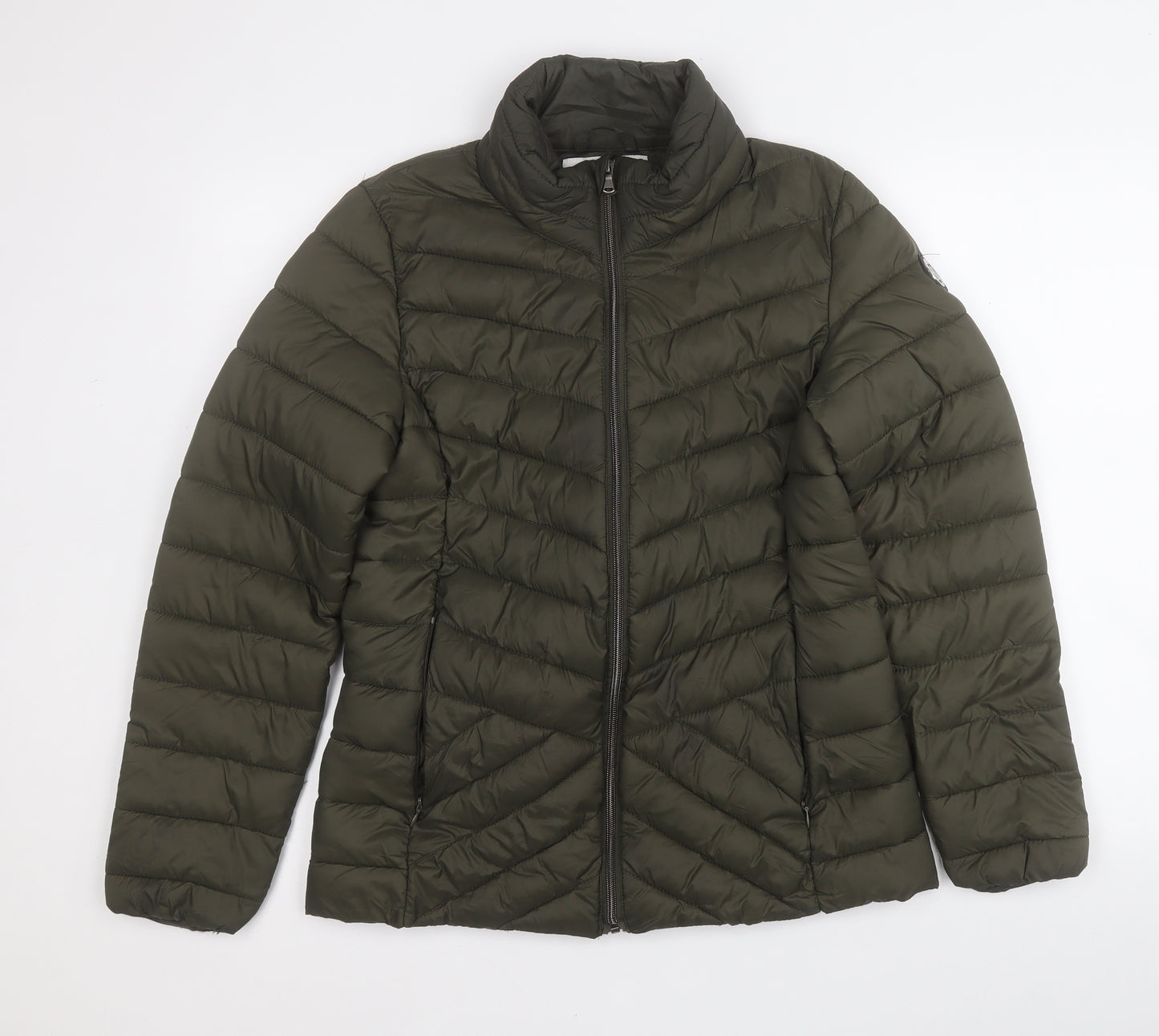 harvey and jones Womens Green   Pea Coat Coat Size 10  Zip