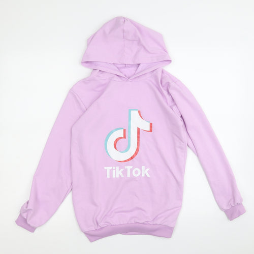 Preworn Girls Purple  Cotton Pullover Hoodie Size L   - TikTok