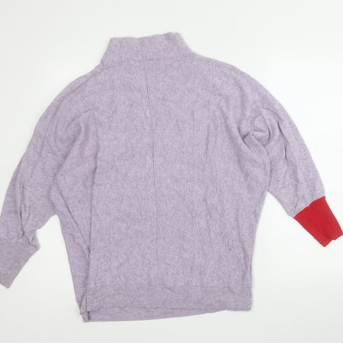 Mint Velvet Womens Purple Round Neck  Cotton Pullover Jumper Size M