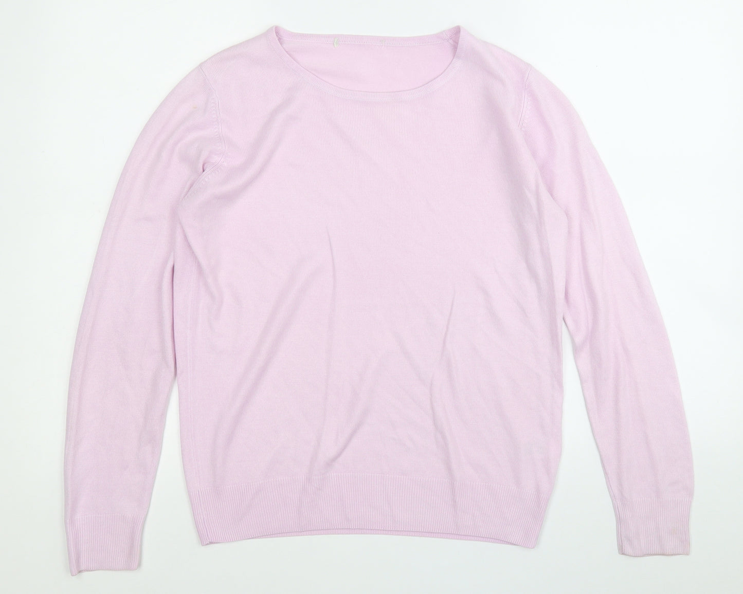 Marks and Spencer Womens Purple Round Neck  Acrylic Pullover Jumper Size 10