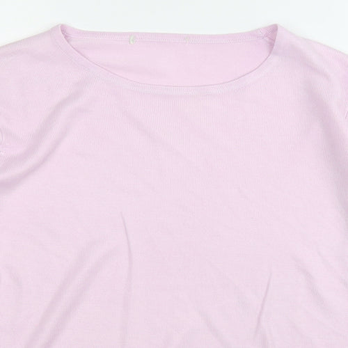 Marks and Spencer Womens Purple Round Neck  Acrylic Pullover Jumper Size 10