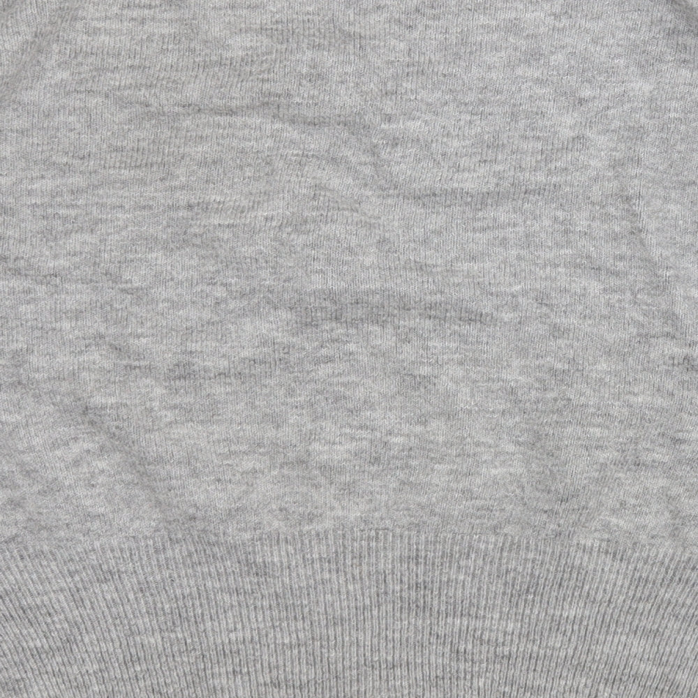 Topshop Womens Grey Round Neck  Acrylic Pullover Jumper Size 6