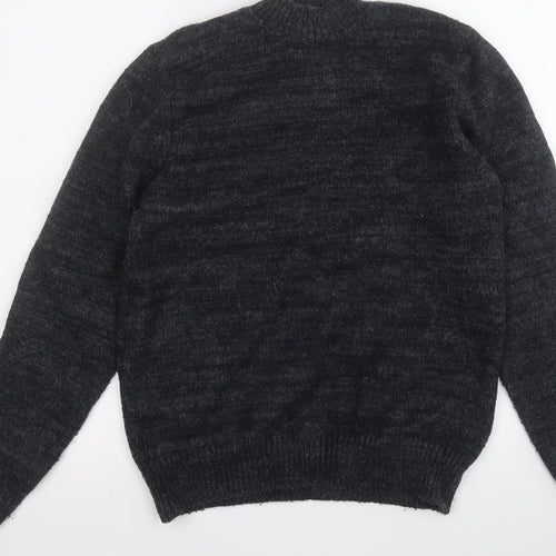 George Mens Black Round Neck  Acrylic Pullover Jumper Size L