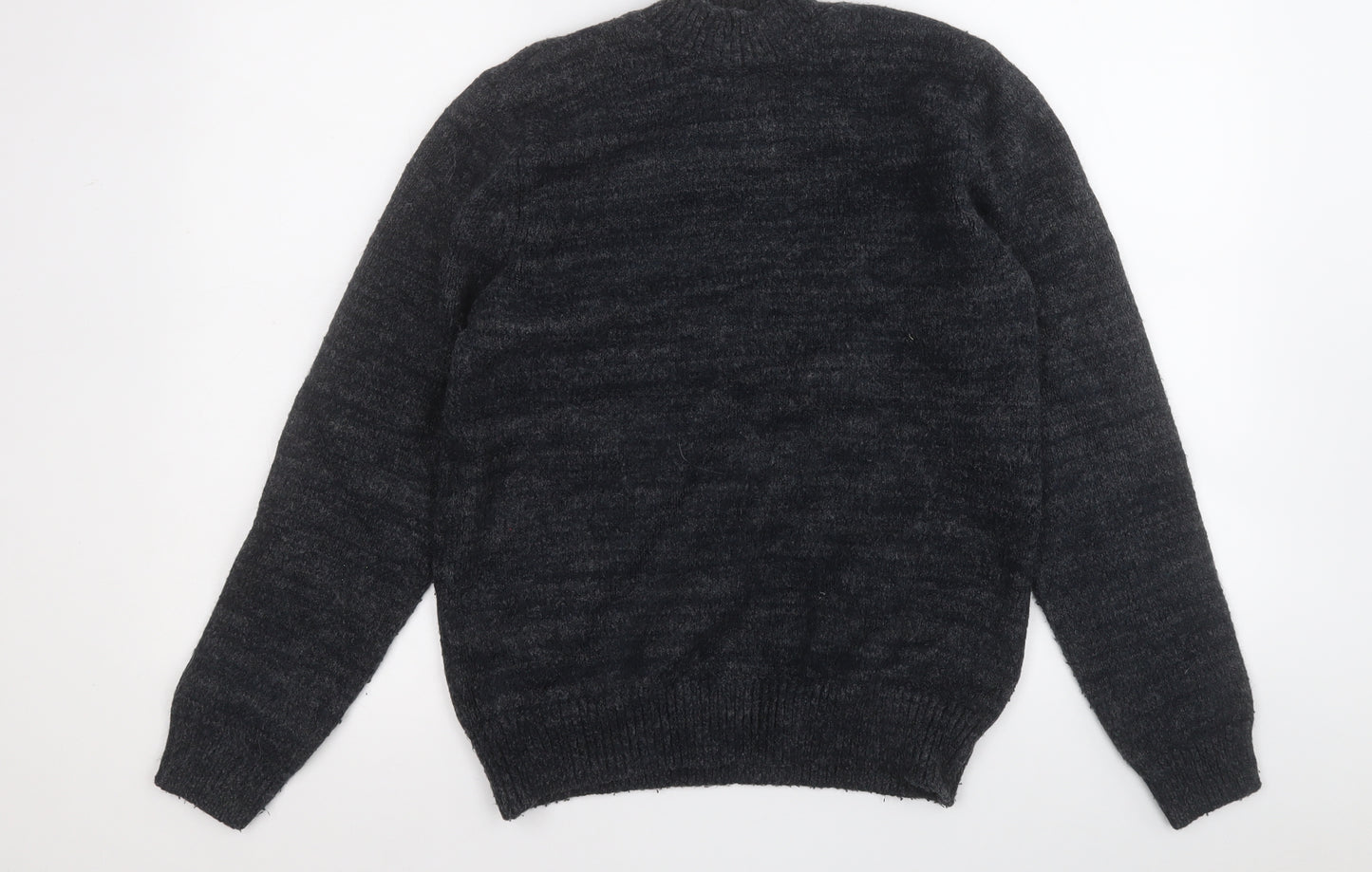 George Mens Black Round Neck  Acrylic Pullover Jumper Size L