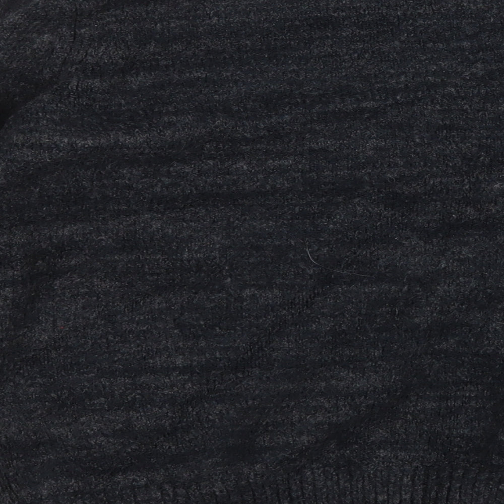 George Mens Black Round Neck  Acrylic Pullover Jumper Size L