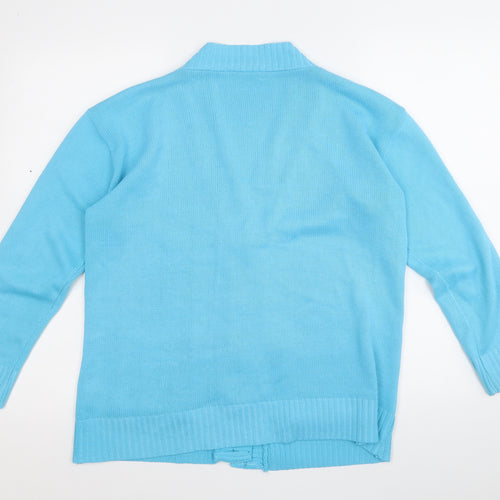 Choices Womens Blue V-Neck  Acrylic Cardigan Jumper Size L