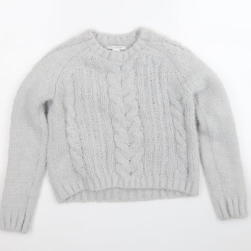 Primark Girls Grey Round Neck  Polyester Pullover Jumper Size 10-11 Years