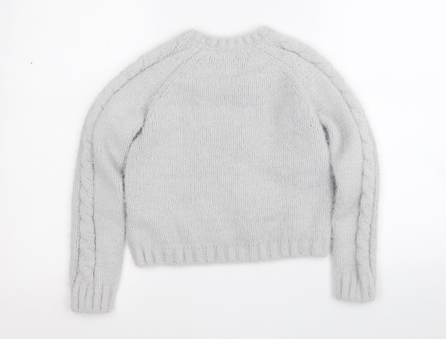 Primark Girls Grey Round Neck  Polyester Pullover Jumper Size 10-11 Years