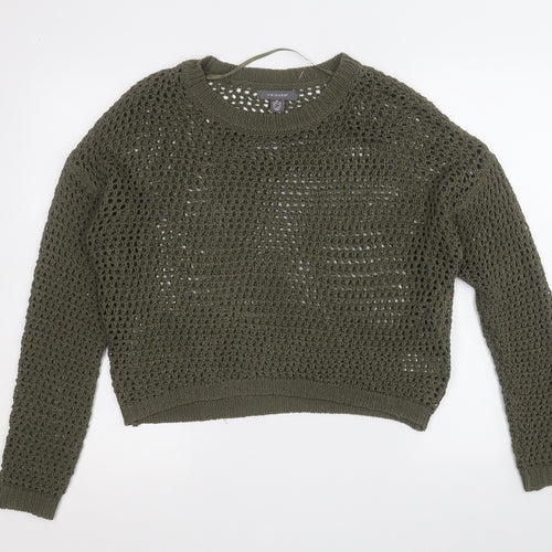 Primark Womens Green Round Neck  Acrylic Pullover Jumper Size XS
