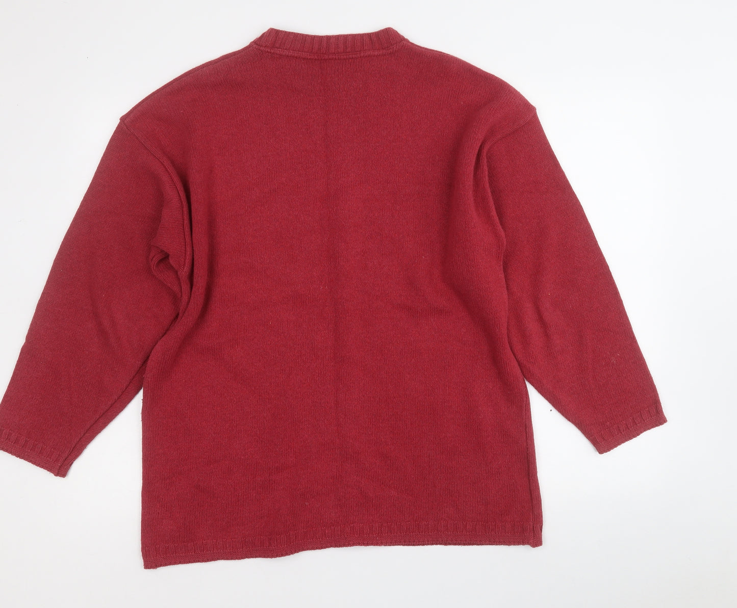 The Sweater Shop Mens Red Round Neck  Cotton Pullover Jumper Size L