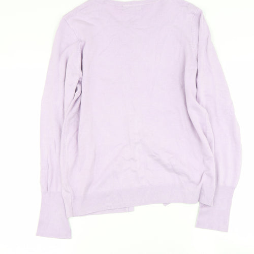 Dunnes Stores Womens Purple Round Neck  Viscose Cape Jumper Size M