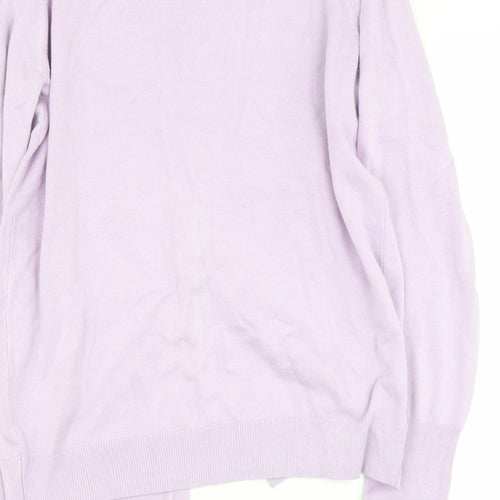 Dunnes Stores Womens Purple Round Neck  Viscose Cape Jumper Size M