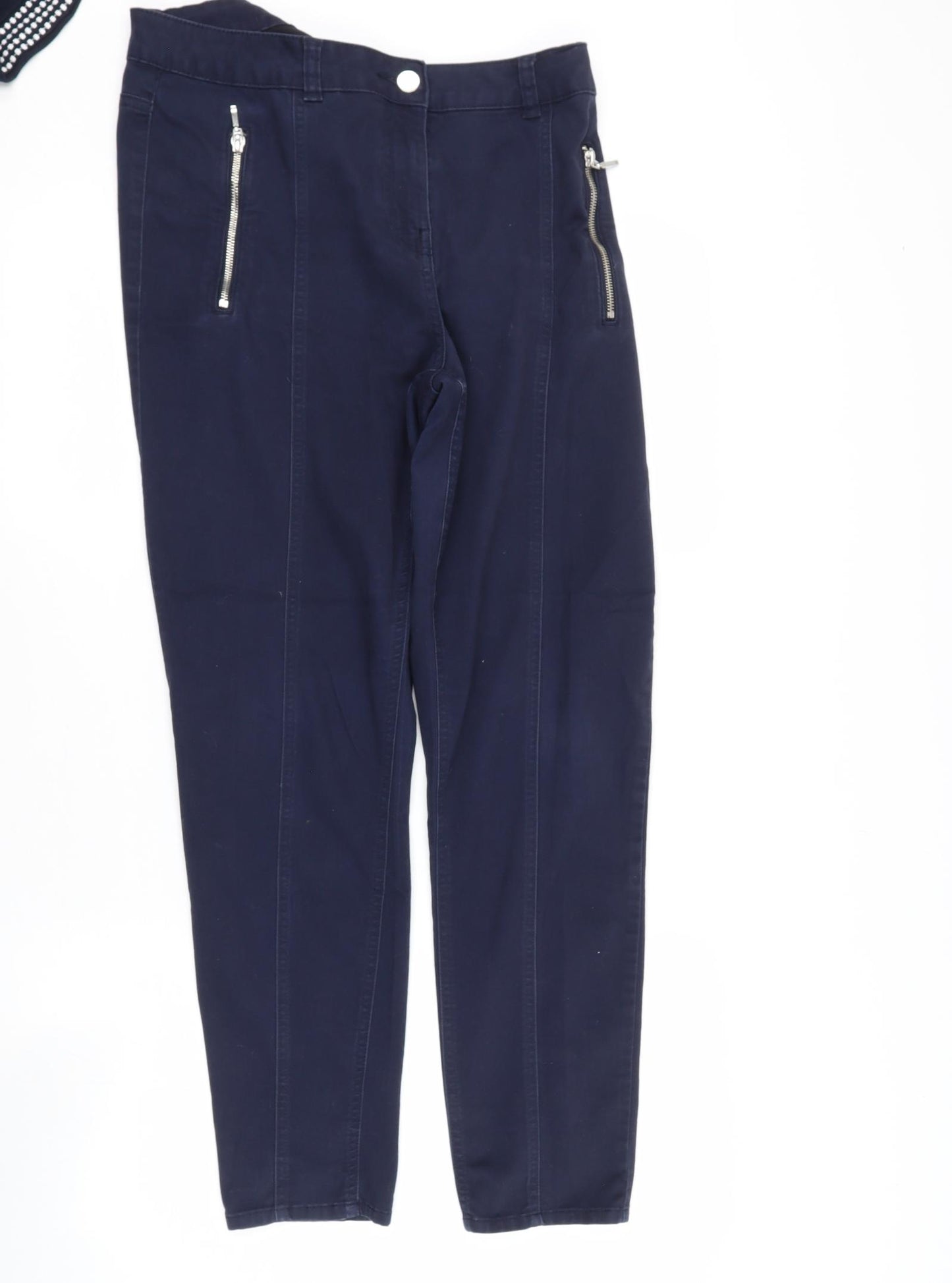 George Womens Blue  Cotton Trousers  Size 14 L28 in Regular